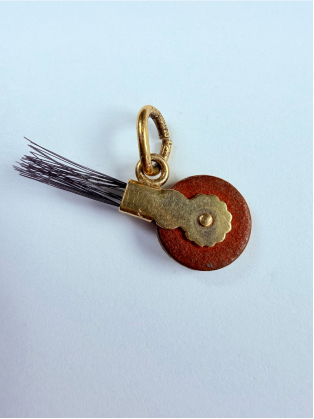 14K Solid Yellow Gold Wells Typewriter Eraser Brush Vintage Pendant Charm